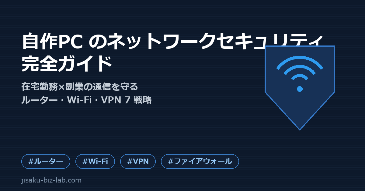 自作PC のネットワークセキュリティ完全ガイド｜在宅勤務×副業の通信を守るルーター・Wi-Fi・VPN 7 戦略 のサムネイル画像