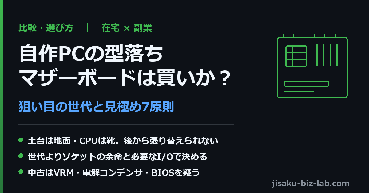 自作PCの型落ちマザーボードは買いか｜在宅×副業で狙い目の世代と見極め7原則 のサムネイル画像