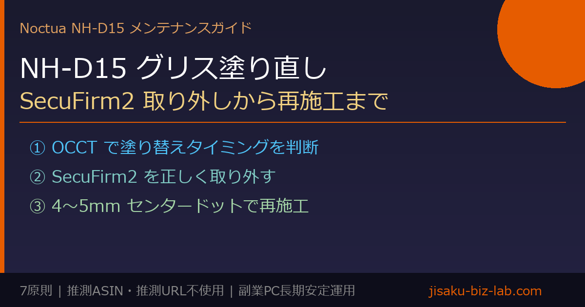 Noctua NH-D15のグリス塗り直し手順7原則｜SecuFirm2取り外しから再施工まで のサムネイル画像